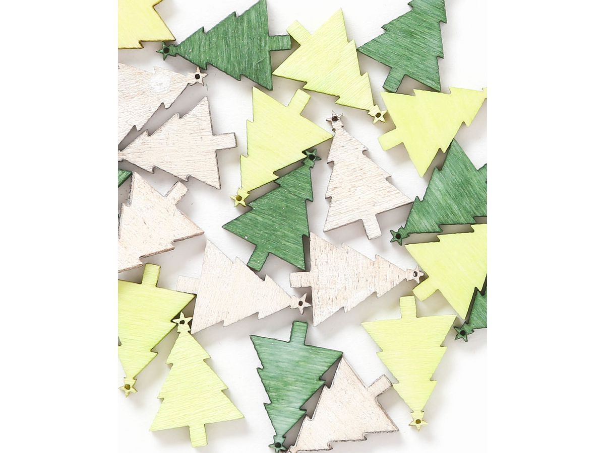 I AM CREATIVE Streuteile Tanne, III 2cm 4501.53 grün 24 Stück (7611983183265)