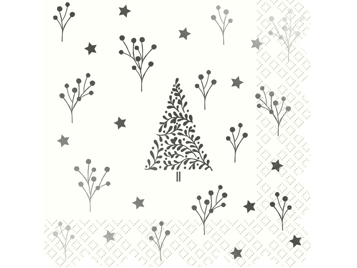 STEWO Salviete Arlette 33x33cm 2572524775 argento, FSC Mix 20 pezzi (7630050876121)