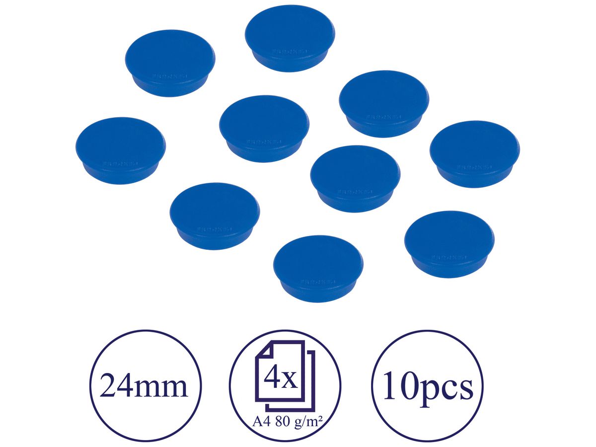 FRANKEN Haftmagnete 24mm HM20 03 blau 10 Stück (4016946051859)