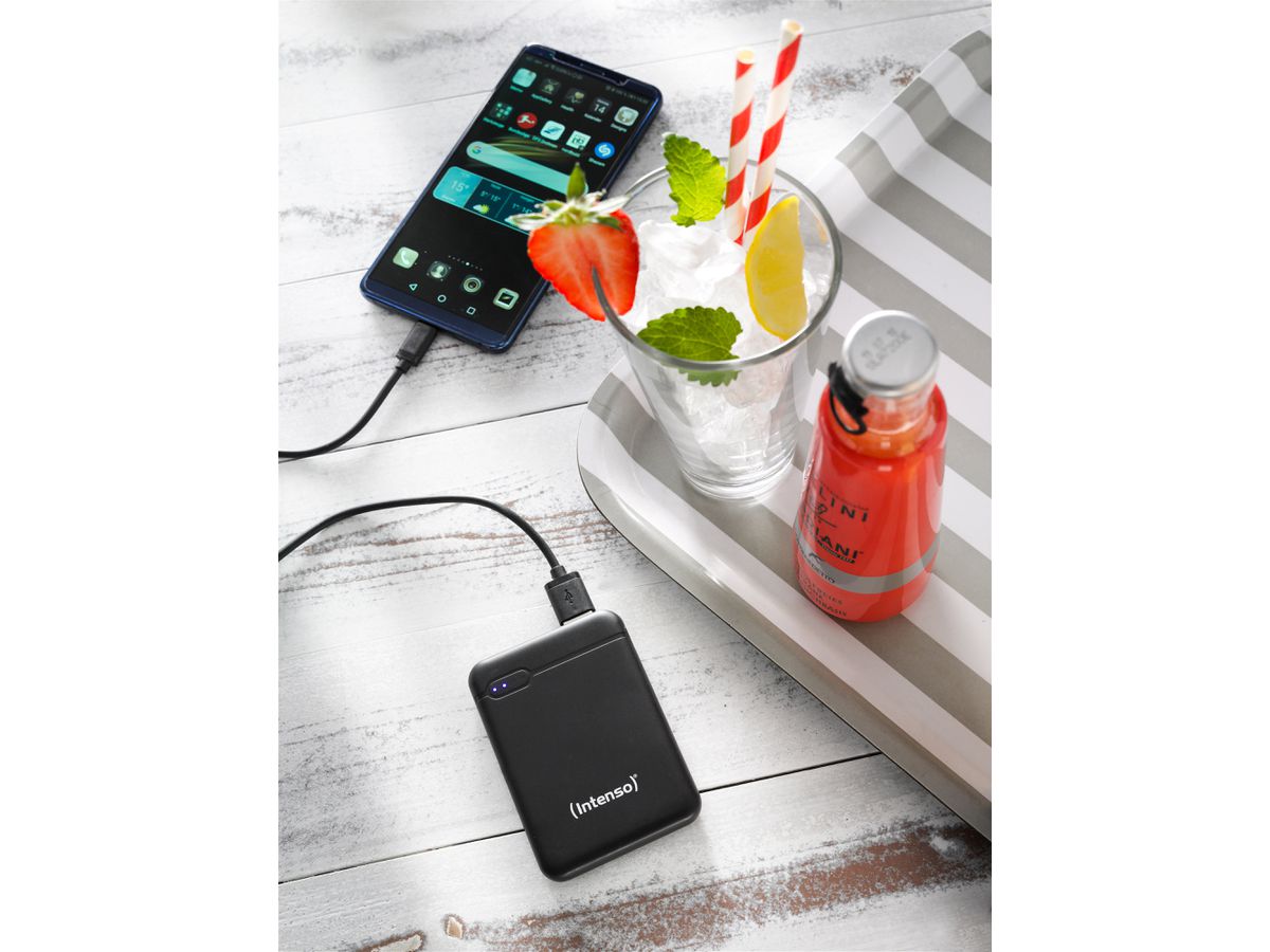 INTENSO Powerbank XS5000, black 7313520 5000 mAh, USB-A, USB-C (4034303028221)