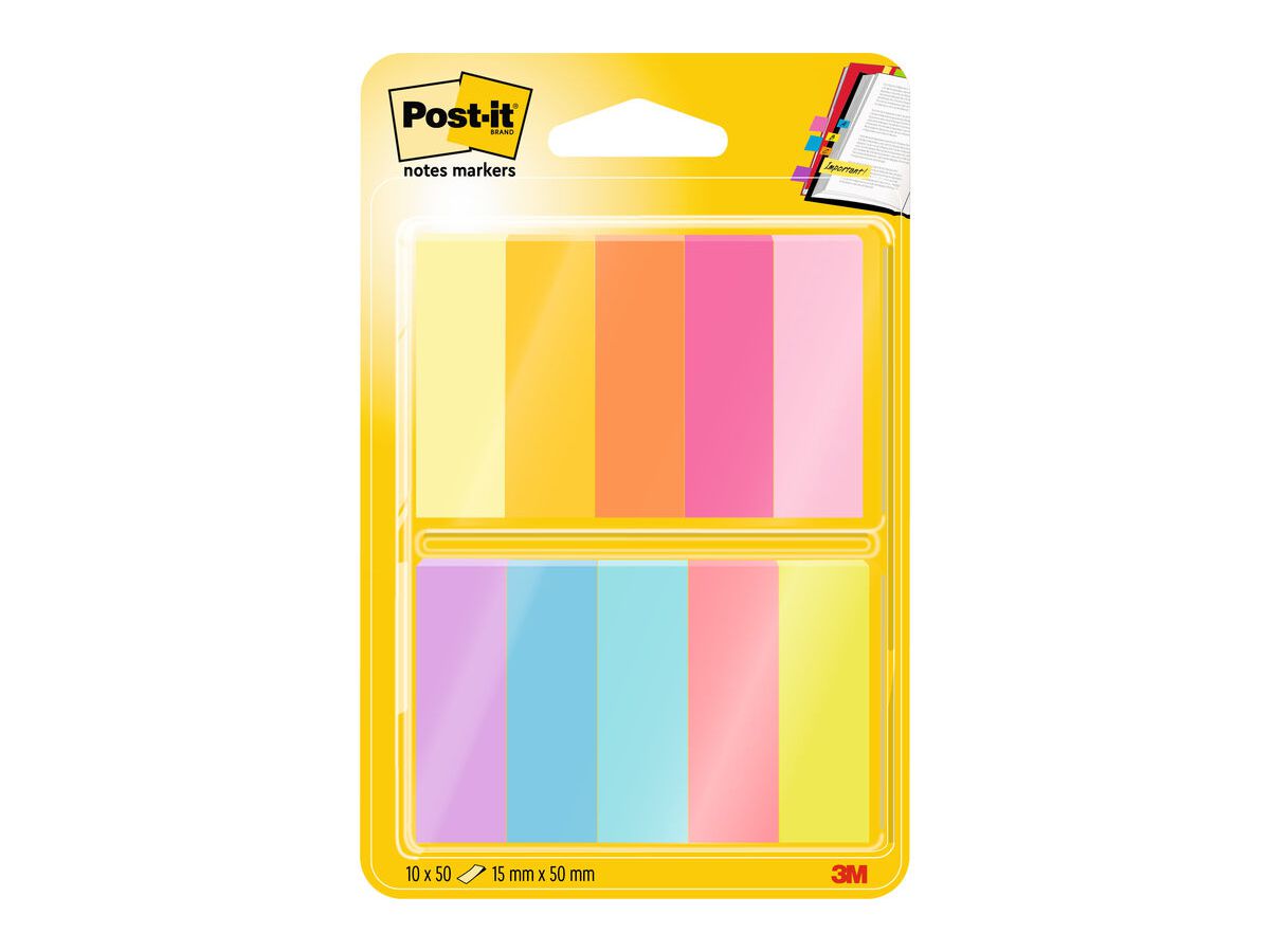 POST-IT Page marker 15 x 50 mm 67010ABEU 10-colori 10x50 fogli (0051141380469)