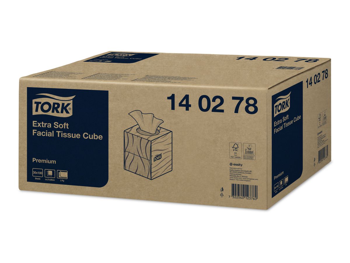 TORK Kosmetiktücher 140278 weiss, 2-lagig 100 Blatt (7322540123753)