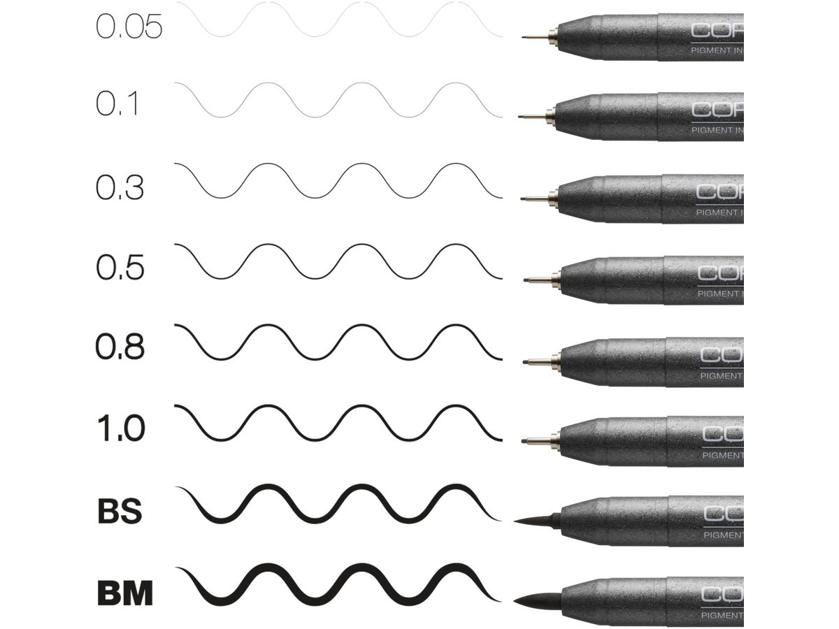 COPIC Multiliner 2207510 Set schwarz, 8 pz. (4511338006740)