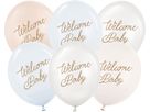 PARTYDECO Ballons 30cm SB14P3420016 Welcome Baby, bleu 6 pièces (5904555099500)