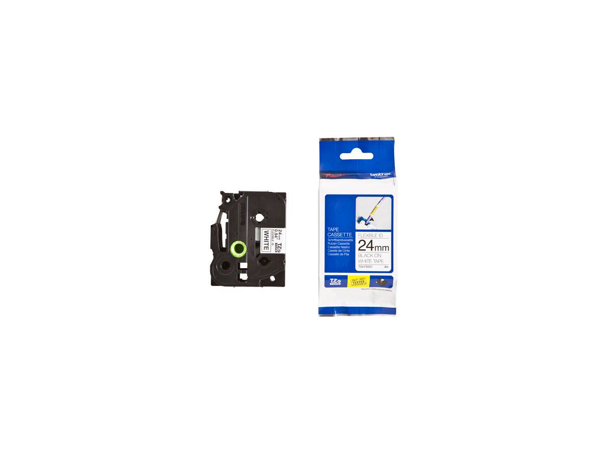 PTOUCH Flexitape lamin. schwarz/weiss TZe-FX251 zu PT-550 24 mm (4977766692526)