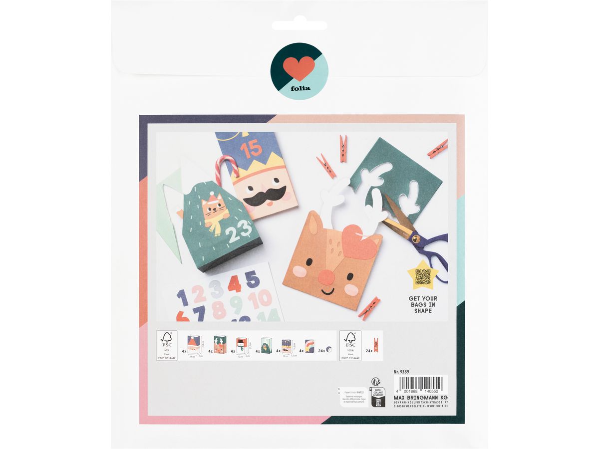 FOLIA Adventskalender 9389 Santa & Friends (4001868140552)