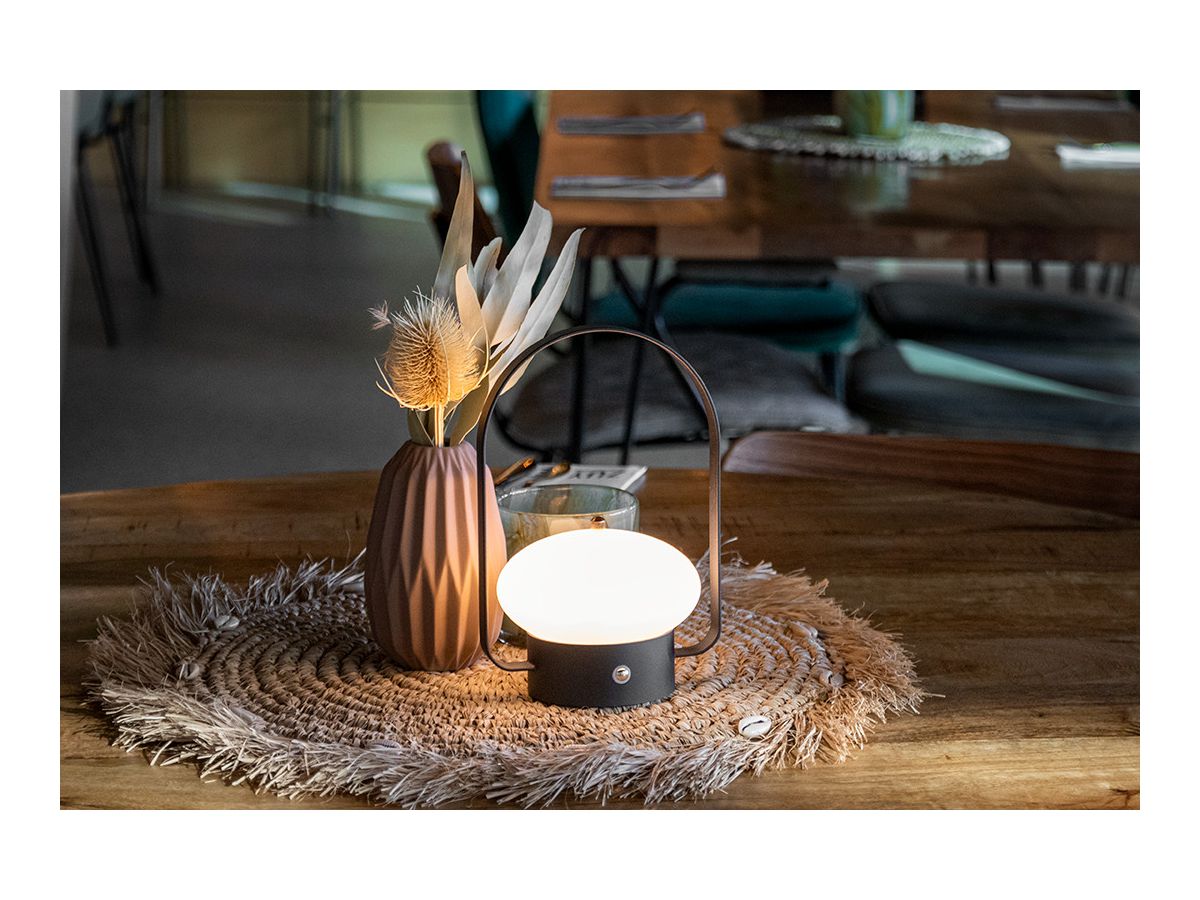 SECURIT Lampe de table BARCELONA LP-BA-BL noir, batterie, dimmable (8720663161048)