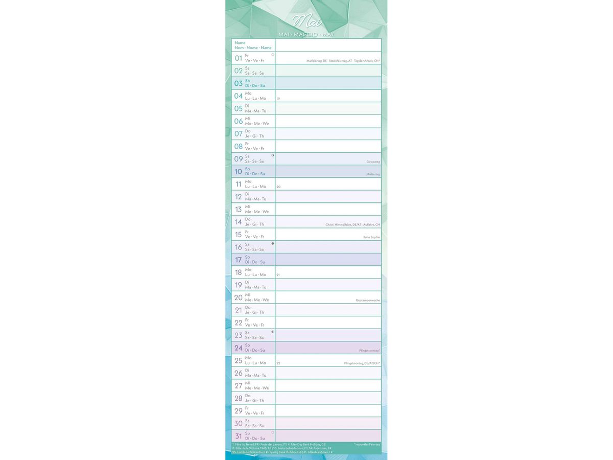 ALPHA EDITION Monatsplaner 2026 360413 Prisma 1M/1S ML 14.8x42cm (4069095004139)