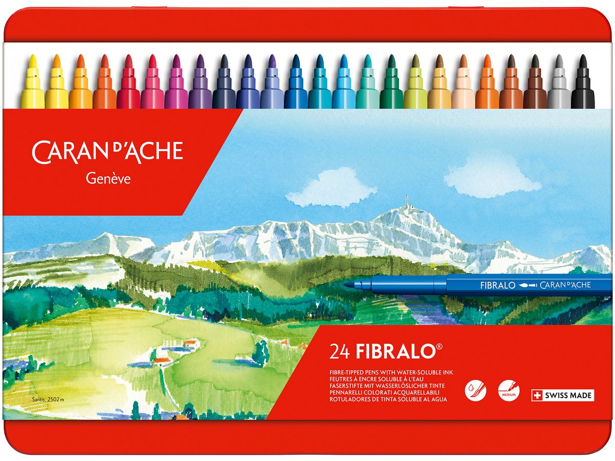 CARAN D'ACHE Filzstift Fibralo M 185.324 24-farbig assortiert (7610186303241)