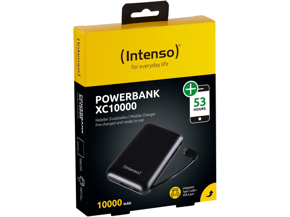 INTENSO Powerbank XC10000, black 7314530 10000 mAh, USB-A, USB-C (4034303030125)