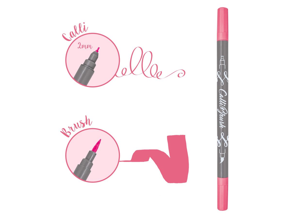 ONLINE Callibrush Pen Double Tip 2mm 19069/6 Pink (4014421190697)