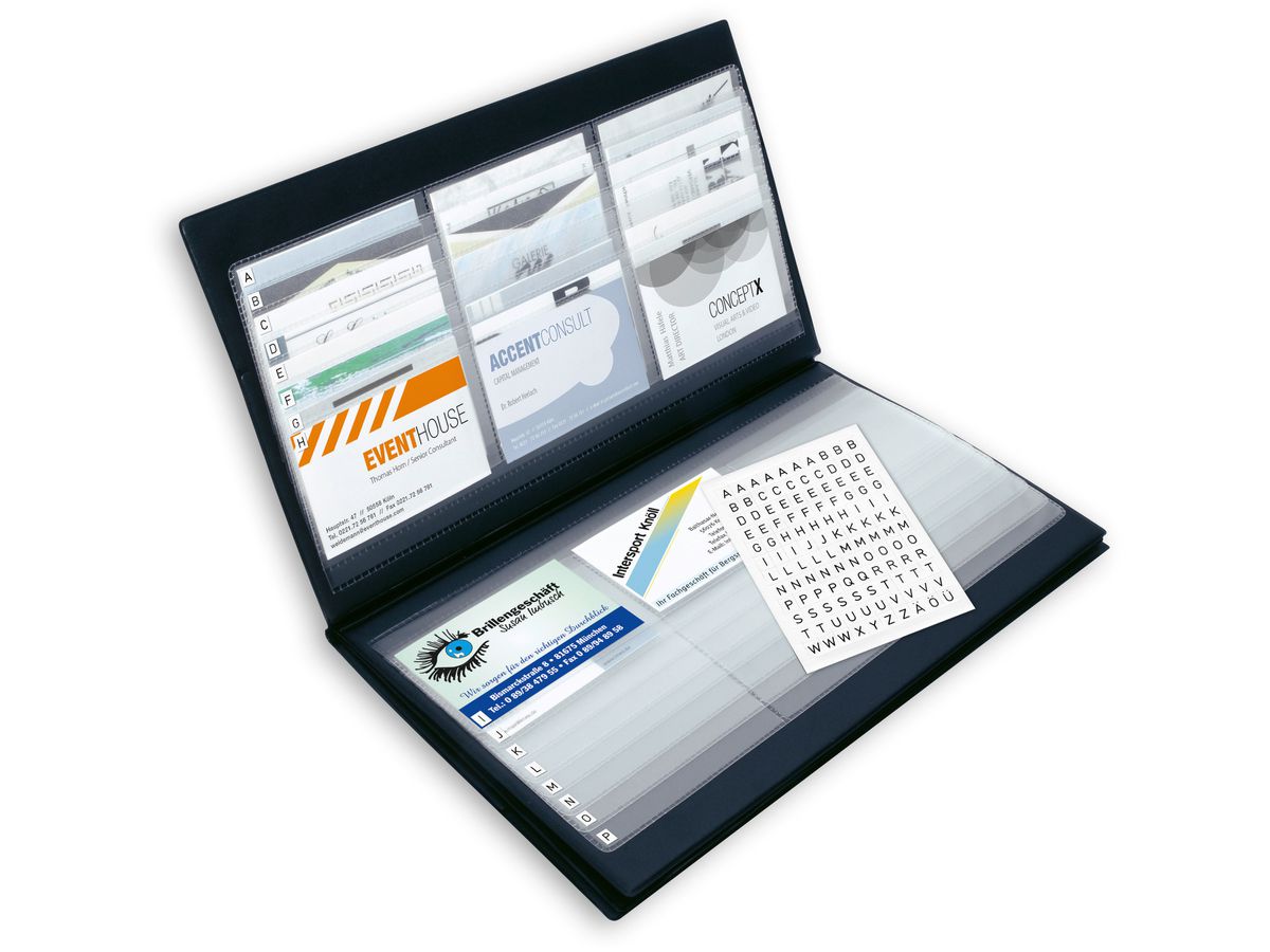 SIGEL Cartella bigli. vis. 300x180mm VZ175 nero per 288 carte (4004360980879)