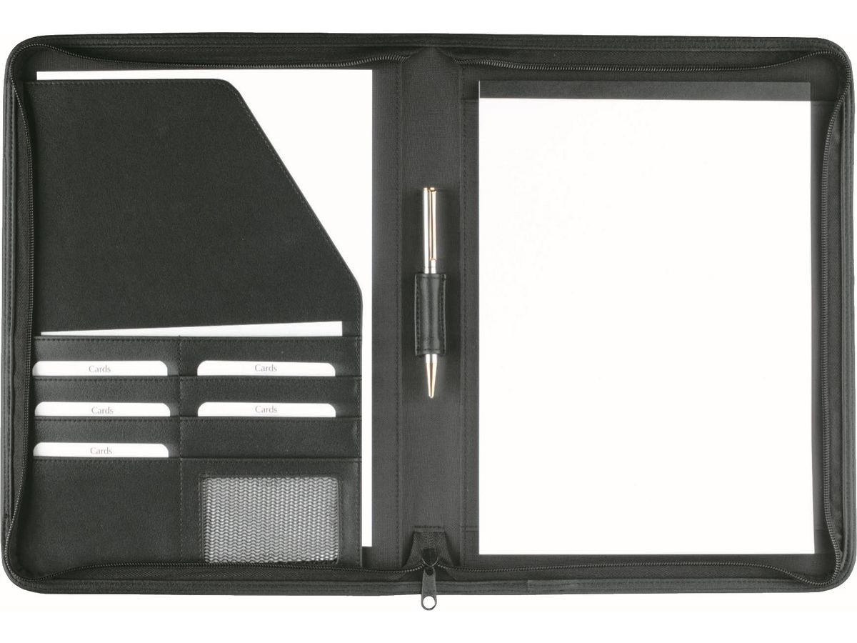 RIDOIDE Portadocumenti 260x350mm 738 30 con zip, incl.blocco A4 nero (4003273279766)
