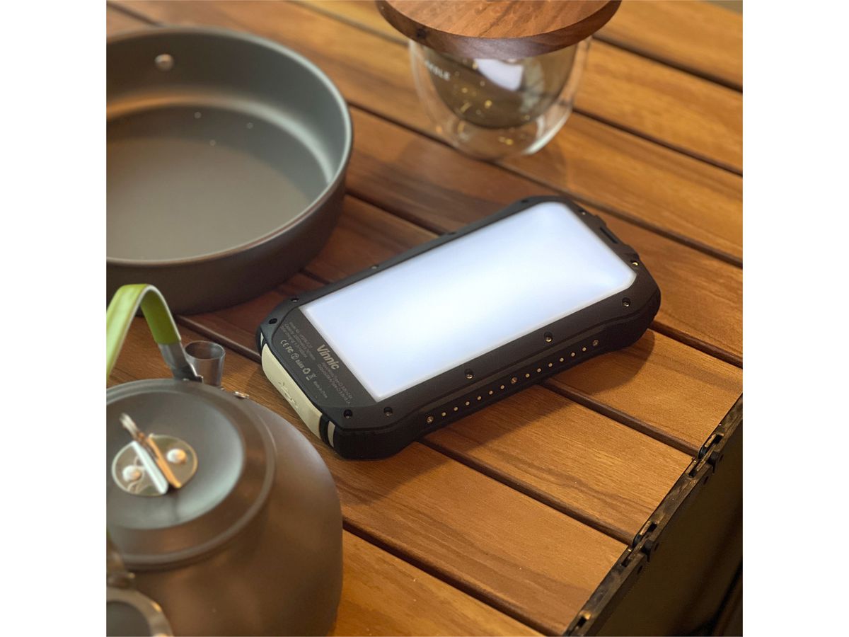 VINNIC Solar Powerbank 10'000 mAh VPSPB-FL10 w/Full LED Panel (4898338016765)