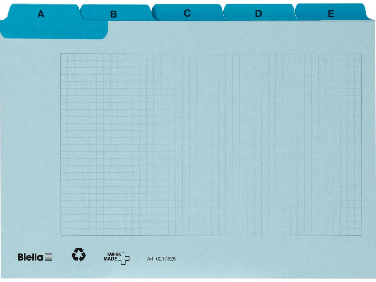 BIELLA Sepratori schedi A-Z A5 21952505U blu quadr. 25 pcs. (7611365251940)