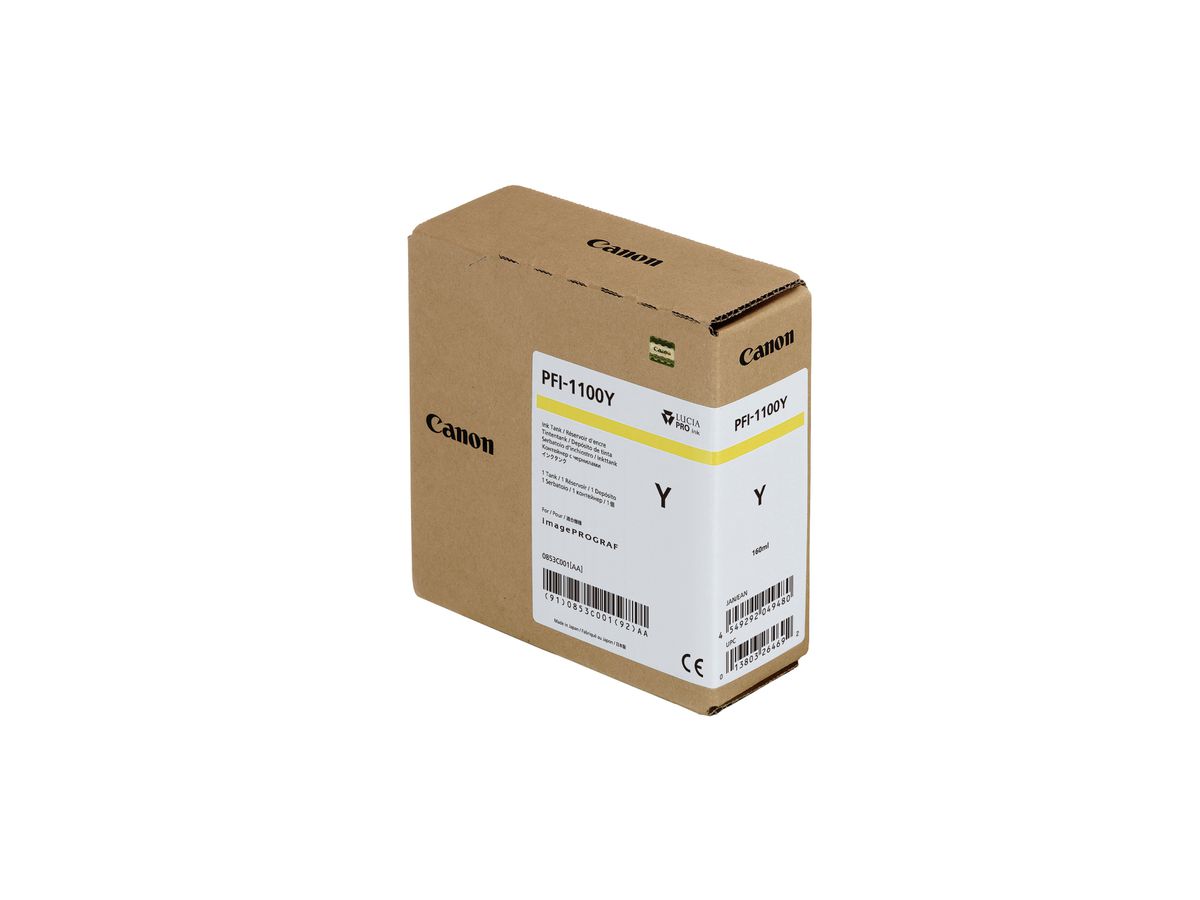 CANON Cartouche d'encre yellow PFI1100Y iPF PRO-2000/PRO-6000S 160ml (4549292049480)