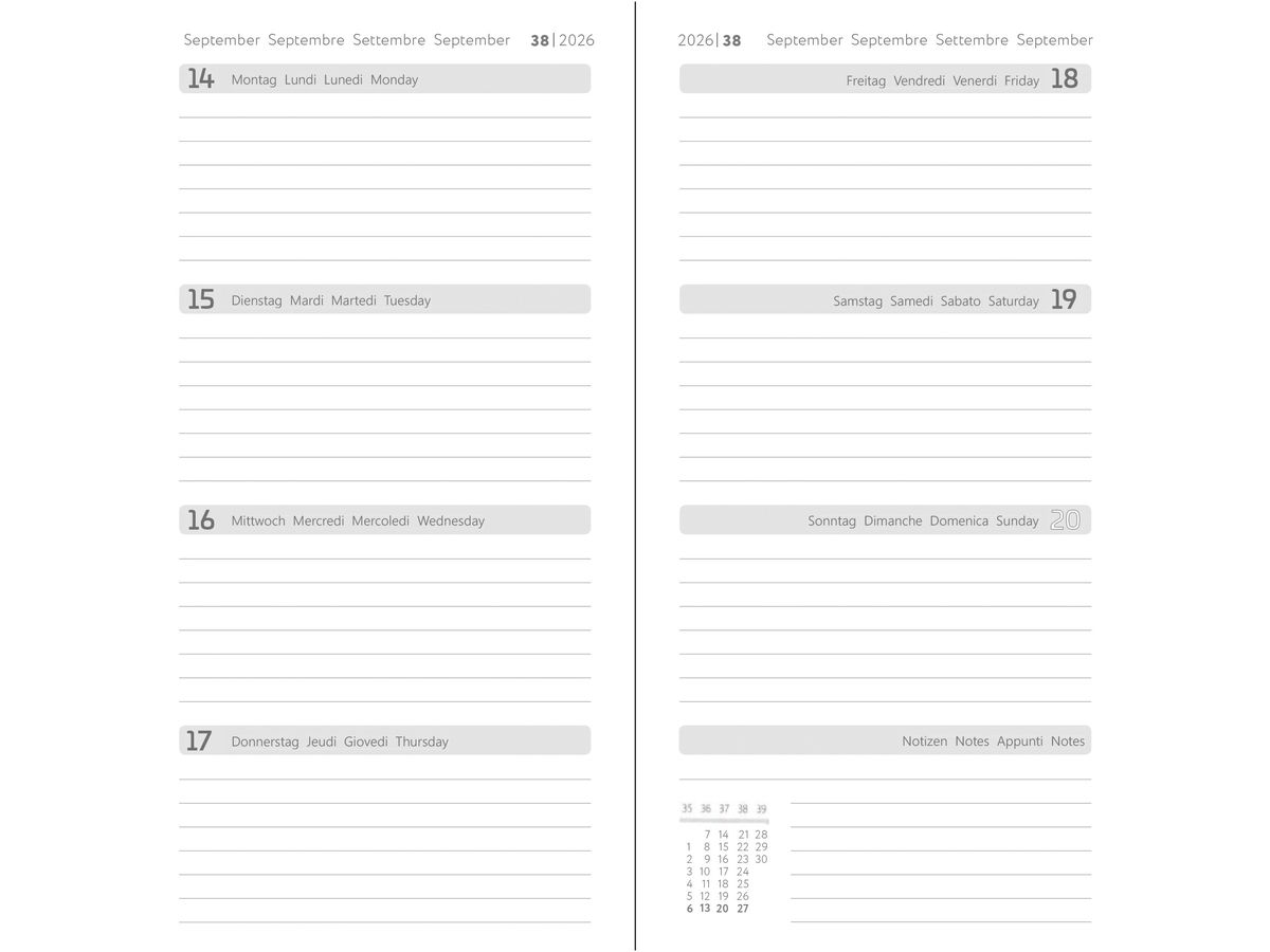 SIMPLEX Agenda Ladytimer 2026 40532.26 1S/2P Mountain ML 8.7x15.3cm (7611468041097)