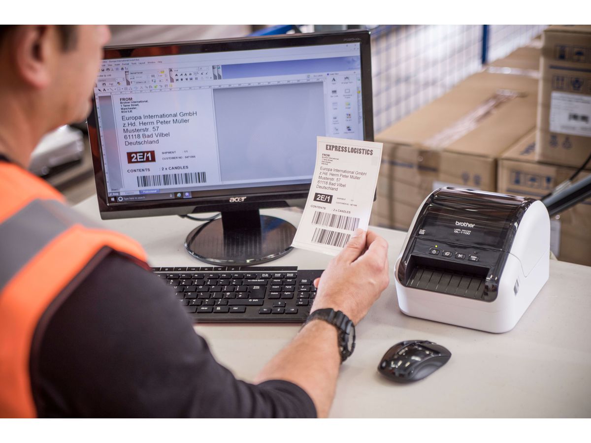 PTOUCH Labelprinter QL1100CUA1 BT, USB, WLAN, AirPrint (4977766826082)