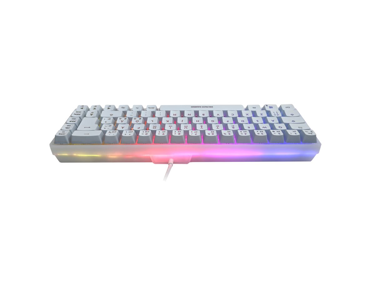 DELTACO TKL Gaming Keyboard membrane GAM-158-W RGB CH-Layout, White (5706470154827)