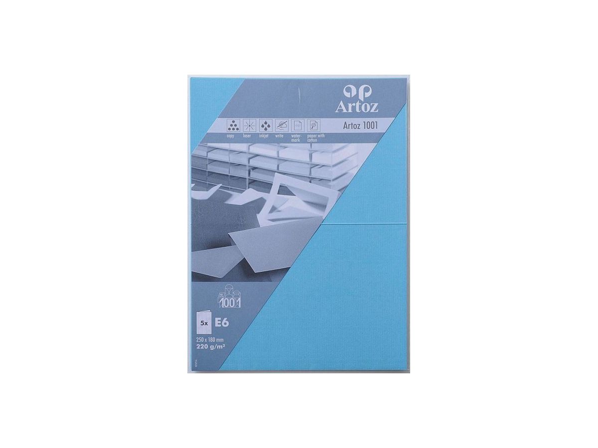 ARTOZ Cartoline 1001 E6 107372263 220g, azzurro 5 fogli (7612450247473)