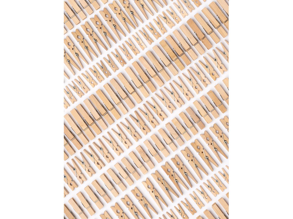 FOLIA Clips en bois natural 500g 22994 Jumbo Pack, 2.5-5 cm (4001868140897)