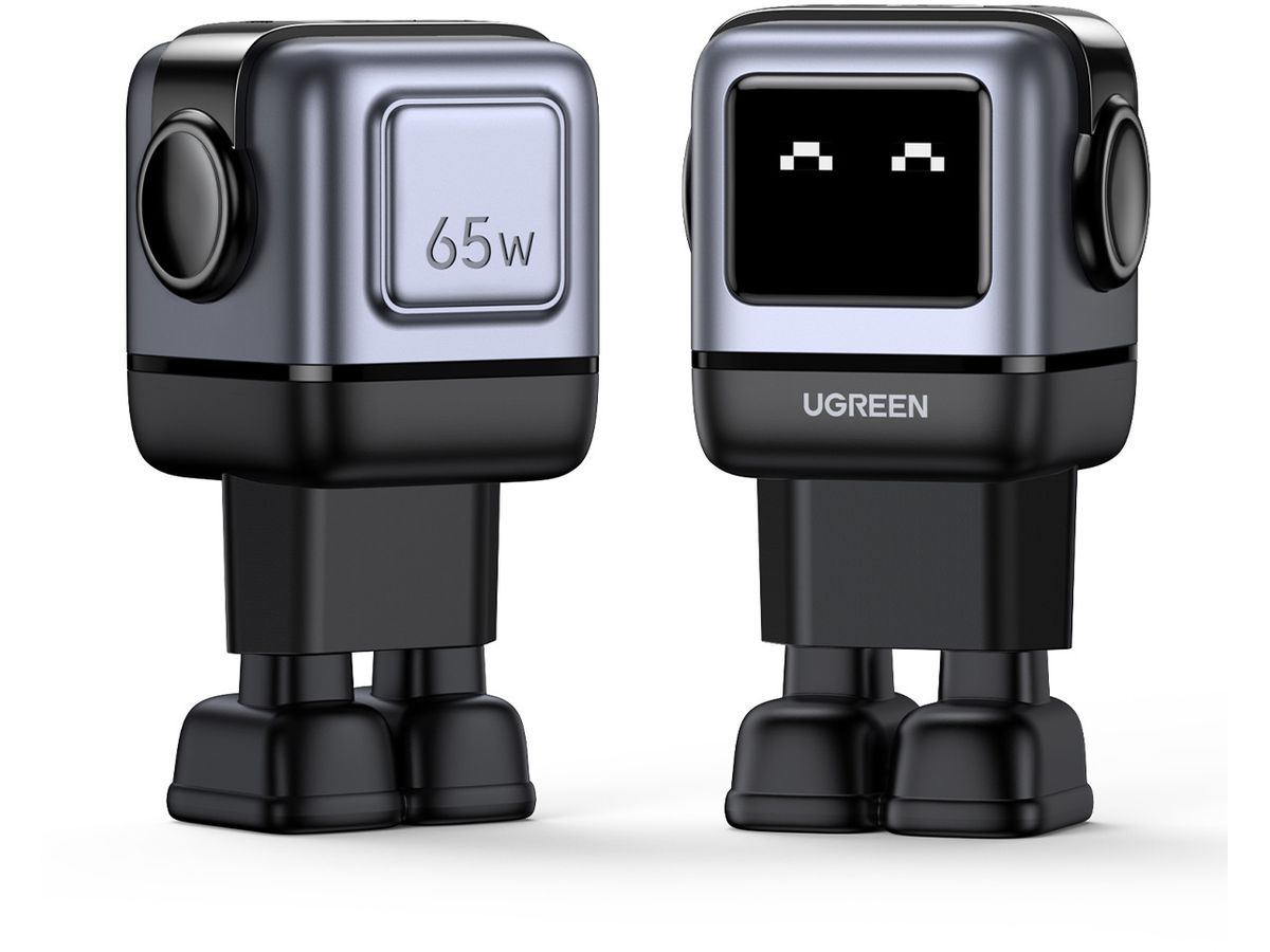 UGREEN Nexode RG 65W 3-Port GaN 25685B 2x USB-C,1xUSB-A, Black (6941876236688)