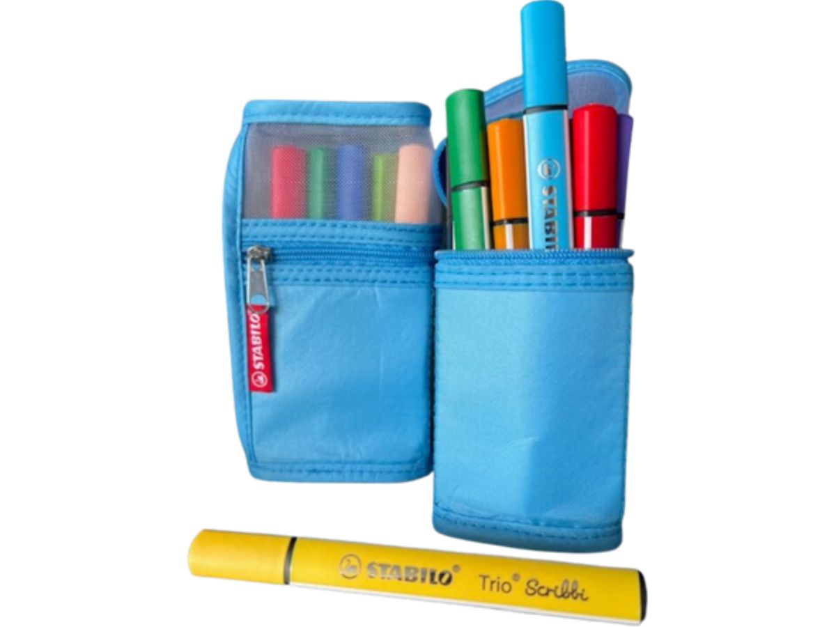 STABILO Trio Scribbi 1.5-2mm 368/14-03CH bleu, Porte-stylo 14 pièces (4006381612463)