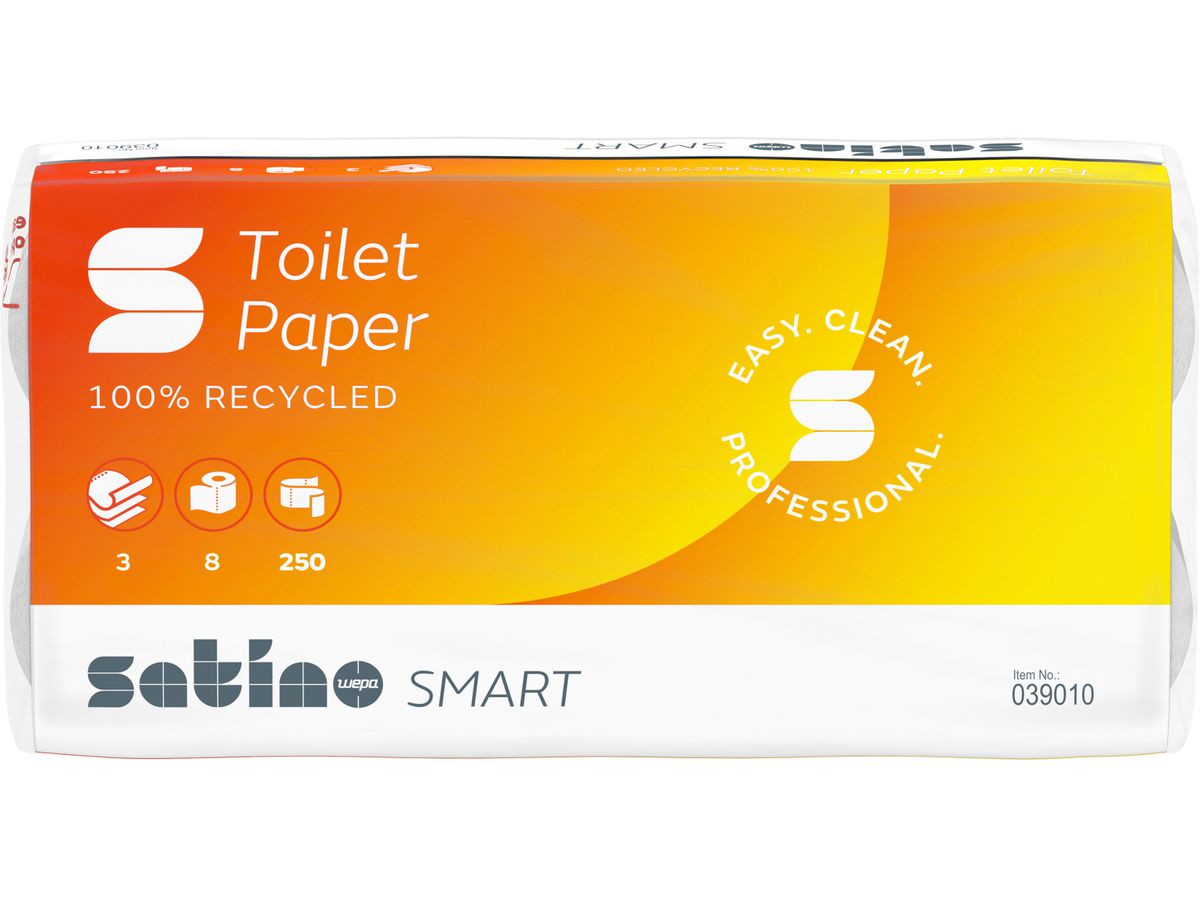 SATINO Toilettenpap. Satino Smart 2112137 3-lagig, 8 Rollen, recycled (4000735088300)