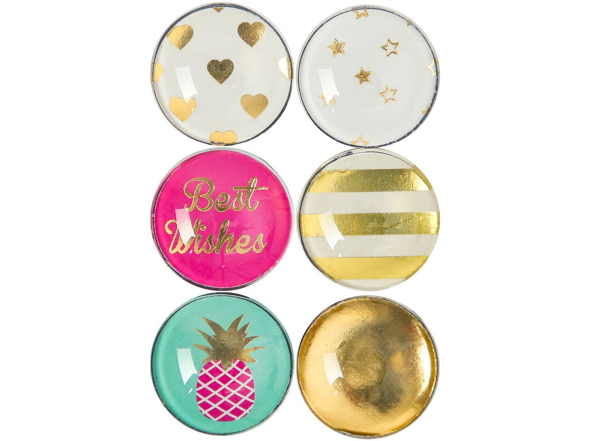 I AM CREATIVE Aimant été Let`s Organize 4035.51 Verre, 3x1cm 6 pièces (7611983215485)