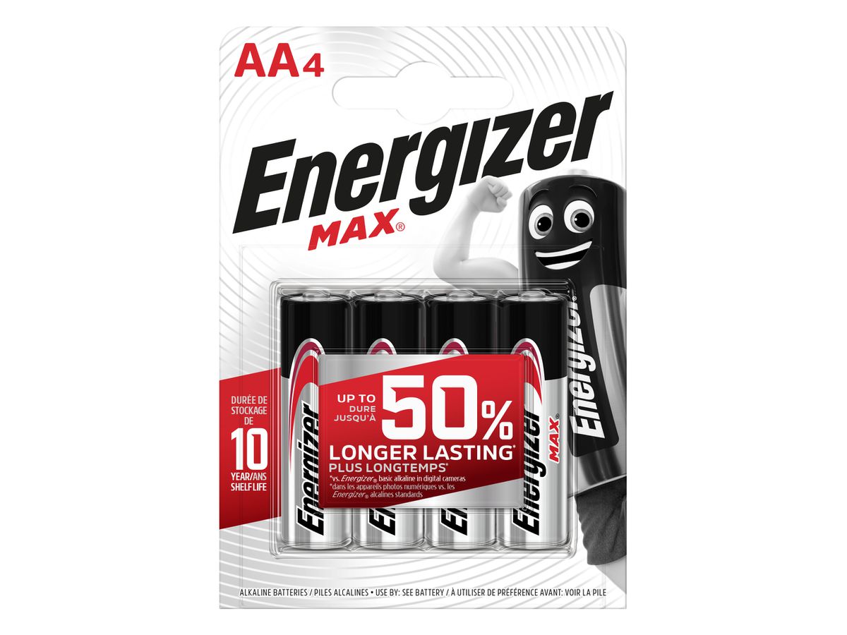 ENERGIZER Piles Max AA 1.5V E303323700 LR6/AM3 4 pcs. (7638900437645)