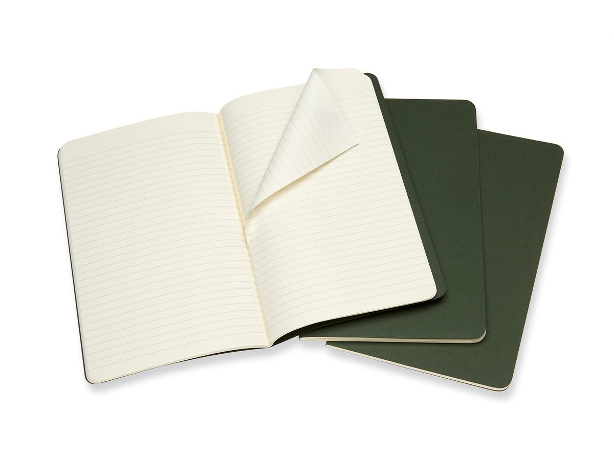 MOLESKINE Cahier L/A5, 3x, Liniert 855273 Myrtengrün 3 Stück (8055002855273)