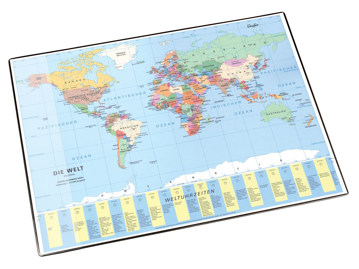 LÄUFER Schreibunterlage 45350 Welt pol. engl. 53x40cm (4006677453503)