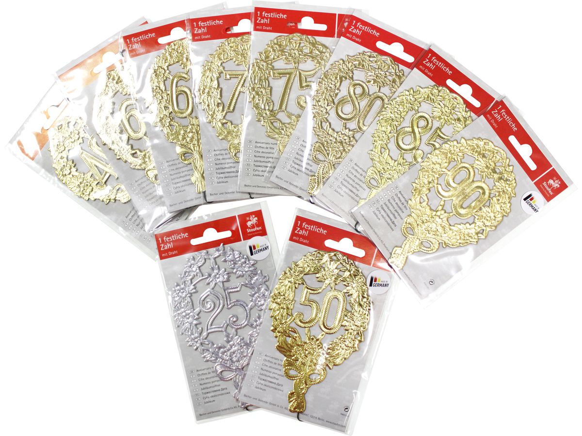 DEMMLER Numéro décoration 50 1225500192 8x12cm or (4004158700764)