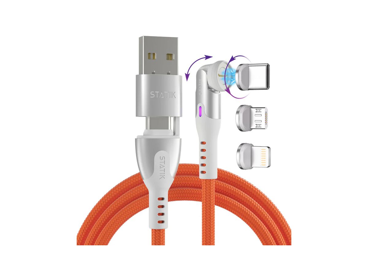 STATIK Statik 360 Pro Mag. Cable PUP-0520-6FT-ORG USB-C to C, 2m, 100W, Navy (0810024058365)