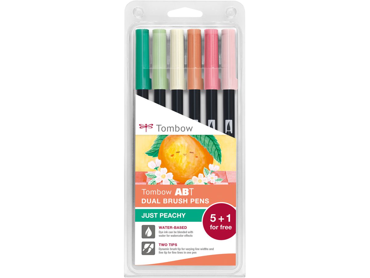 TOMBOW Dual Brush Pen ABT ABT-6PPEACHY Just Peachy 6 Stück (4003198106253)