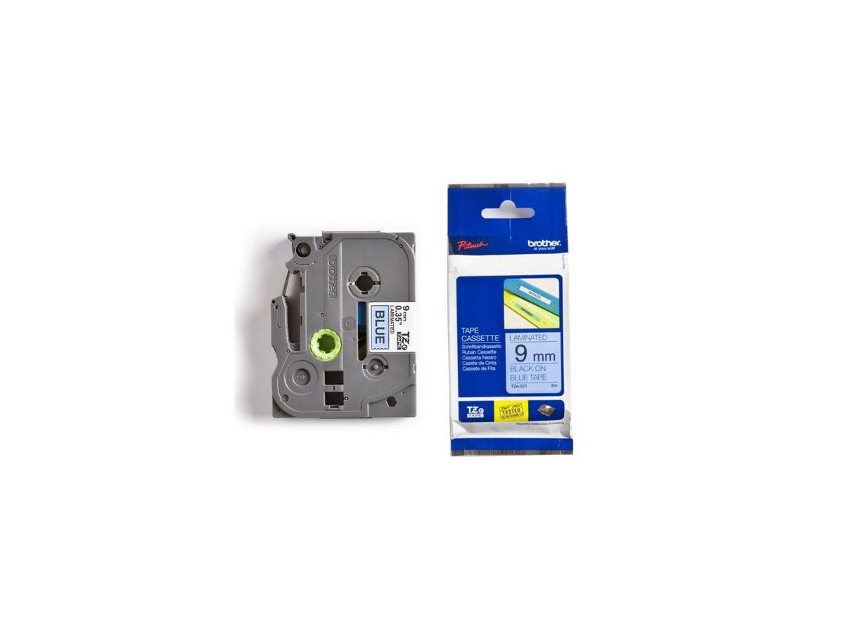 PTOUCH Ruban, laminé noir/bleu TZe-521 PT-1280VP 9 mm (4977766686419)
