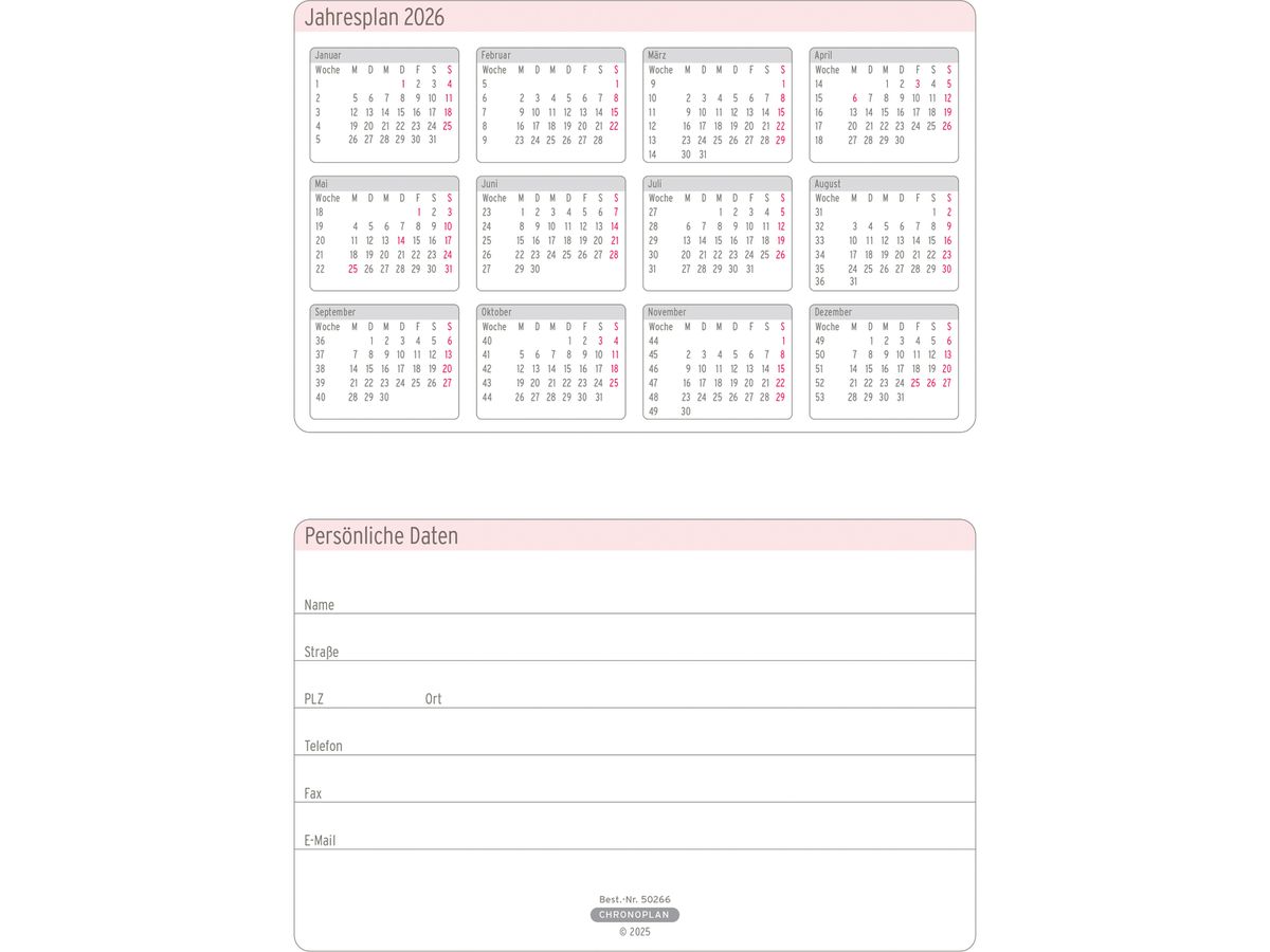 CHRONOPLAN Agenda porte-monnaie 2026 50266Z.26 15 mois A5 (4004182088432)