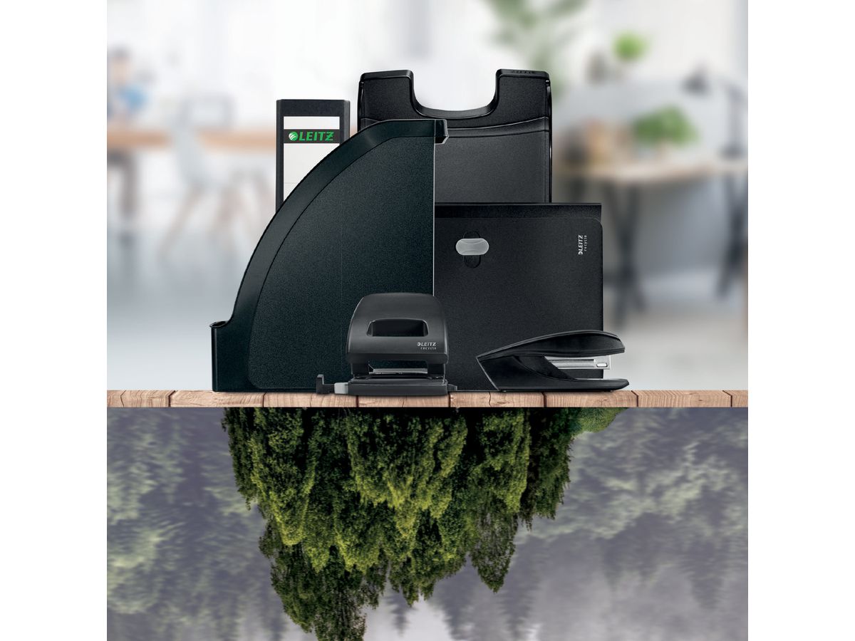 LEITZ Cucitrice Mini NeXXT Recycle 5617-00-95 nero, CO2 neutro 10 fogli (4002432132553)