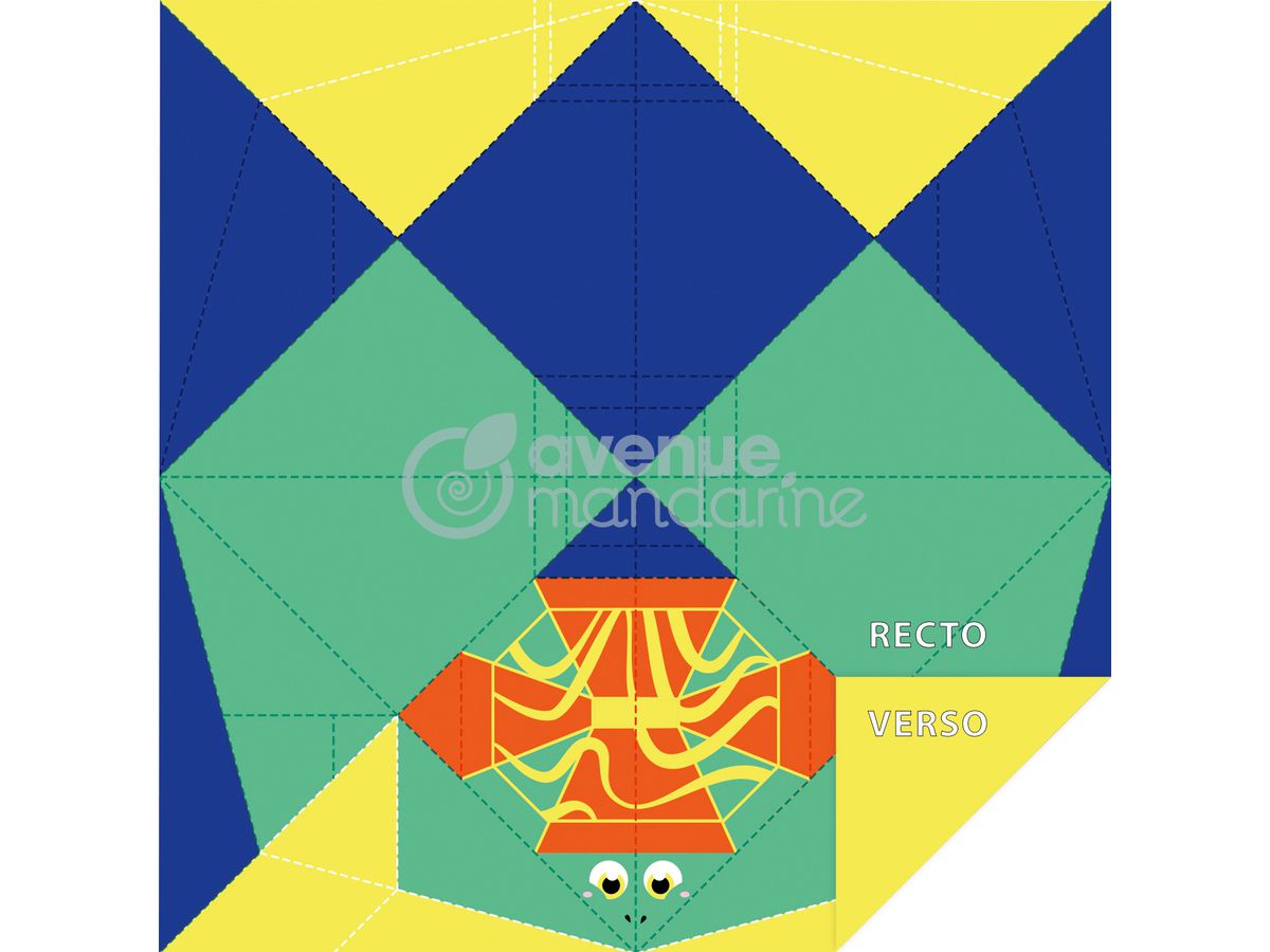 MANDARINE Origamipapier 12x12cm OR515C Schildkröte 70g 20 Blatt (3609510575151)