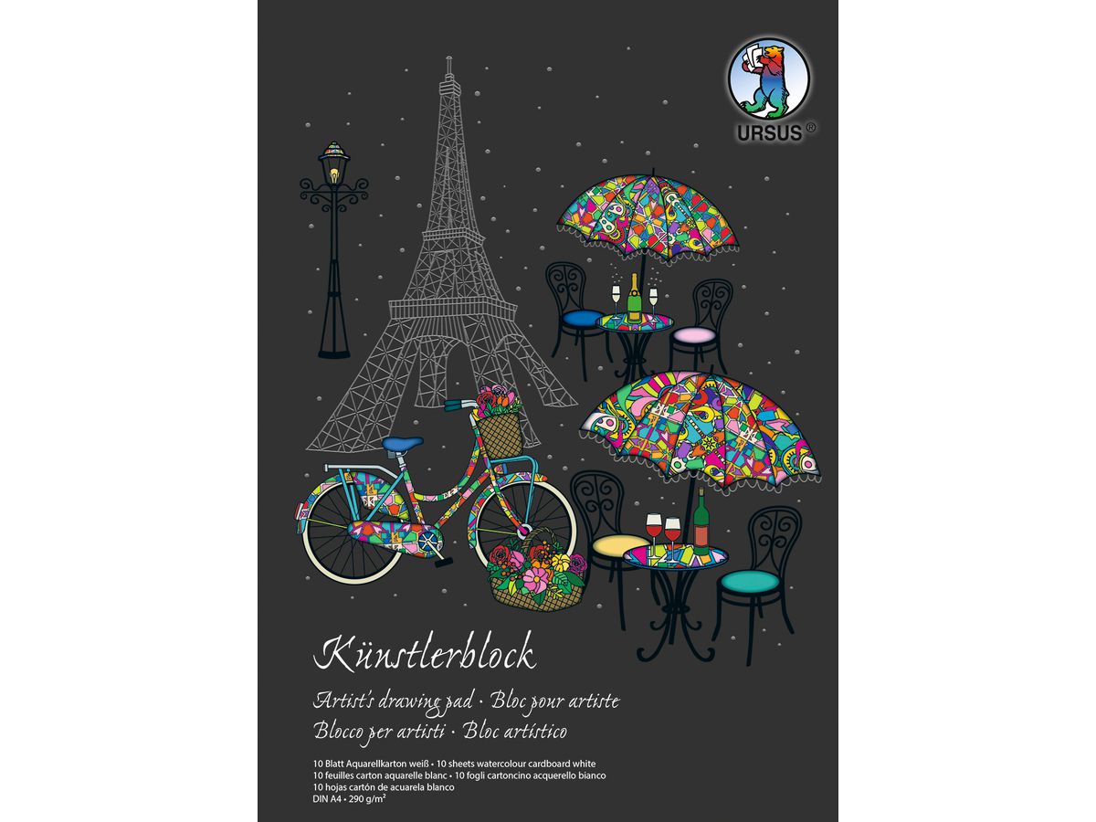 URSUS Artist bloc, aquarelle A4 16244600SE 290g, blanc 10 flls. (4008525216032)