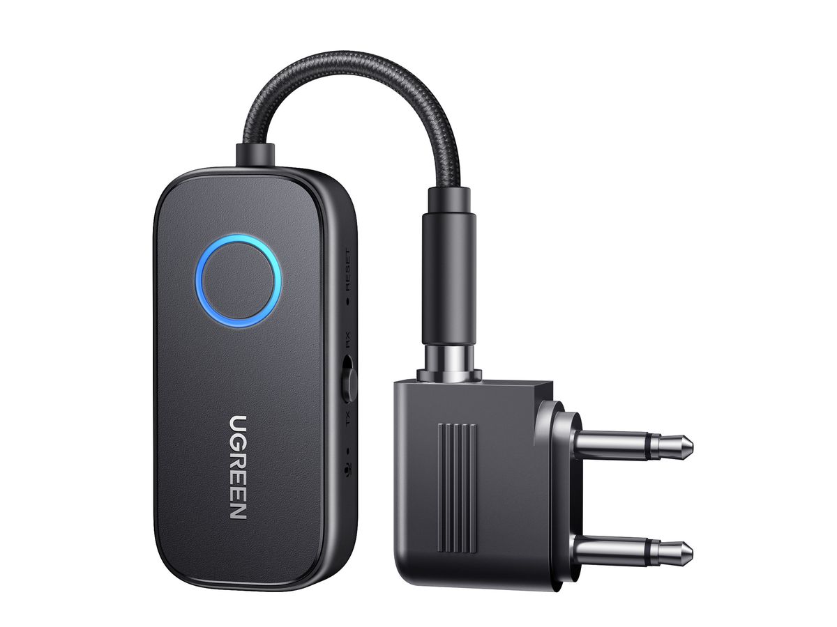 UGREEN Travel Audio Transmitter 35222A TX/RX, BT 5.2, Dual Pairing (6941876243228)