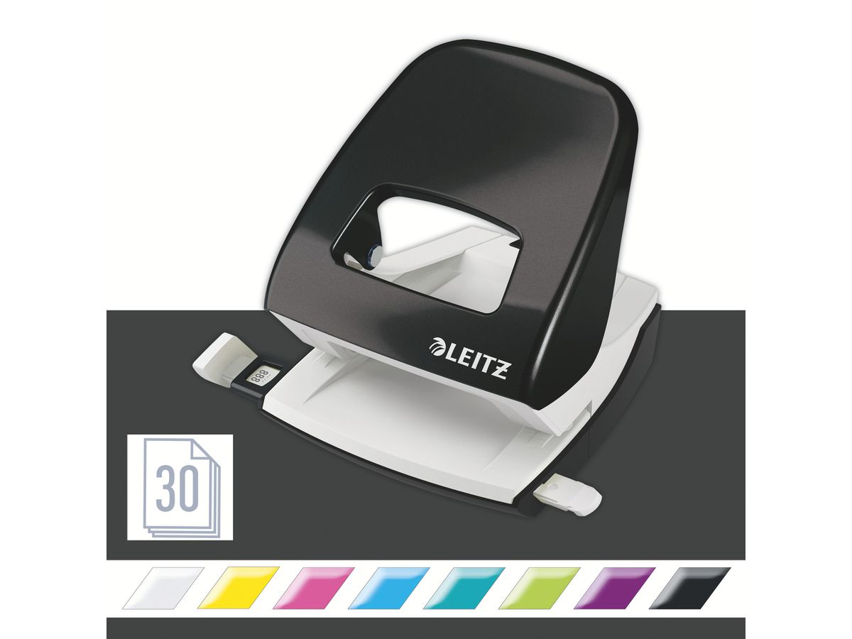 LEITZ Locher/Hefter WOW 5095 5095-10-95 schwarz, Bundle 30 Blatt (4002432121595)