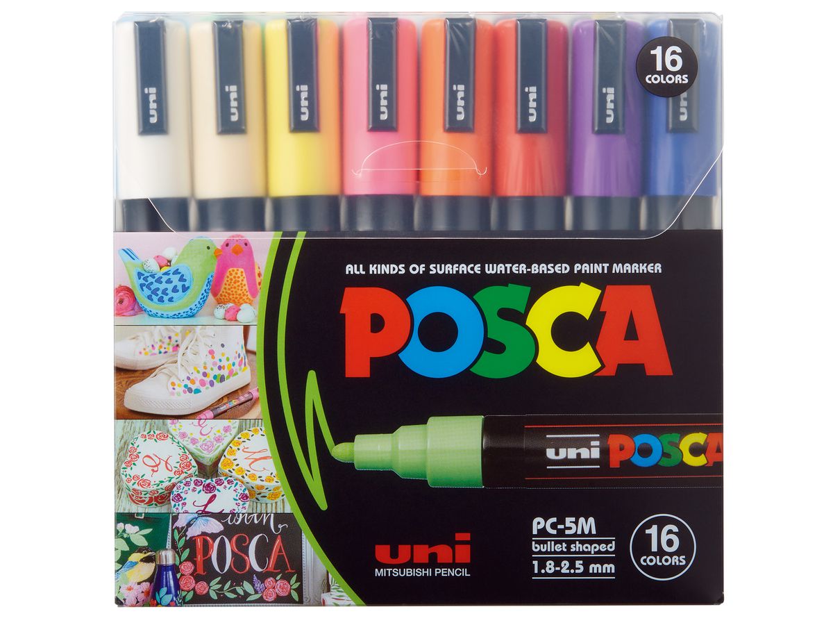 POSCA Marker 1.8-2.5mm PC-5M 16C 16 colori ass. (4902778246108)