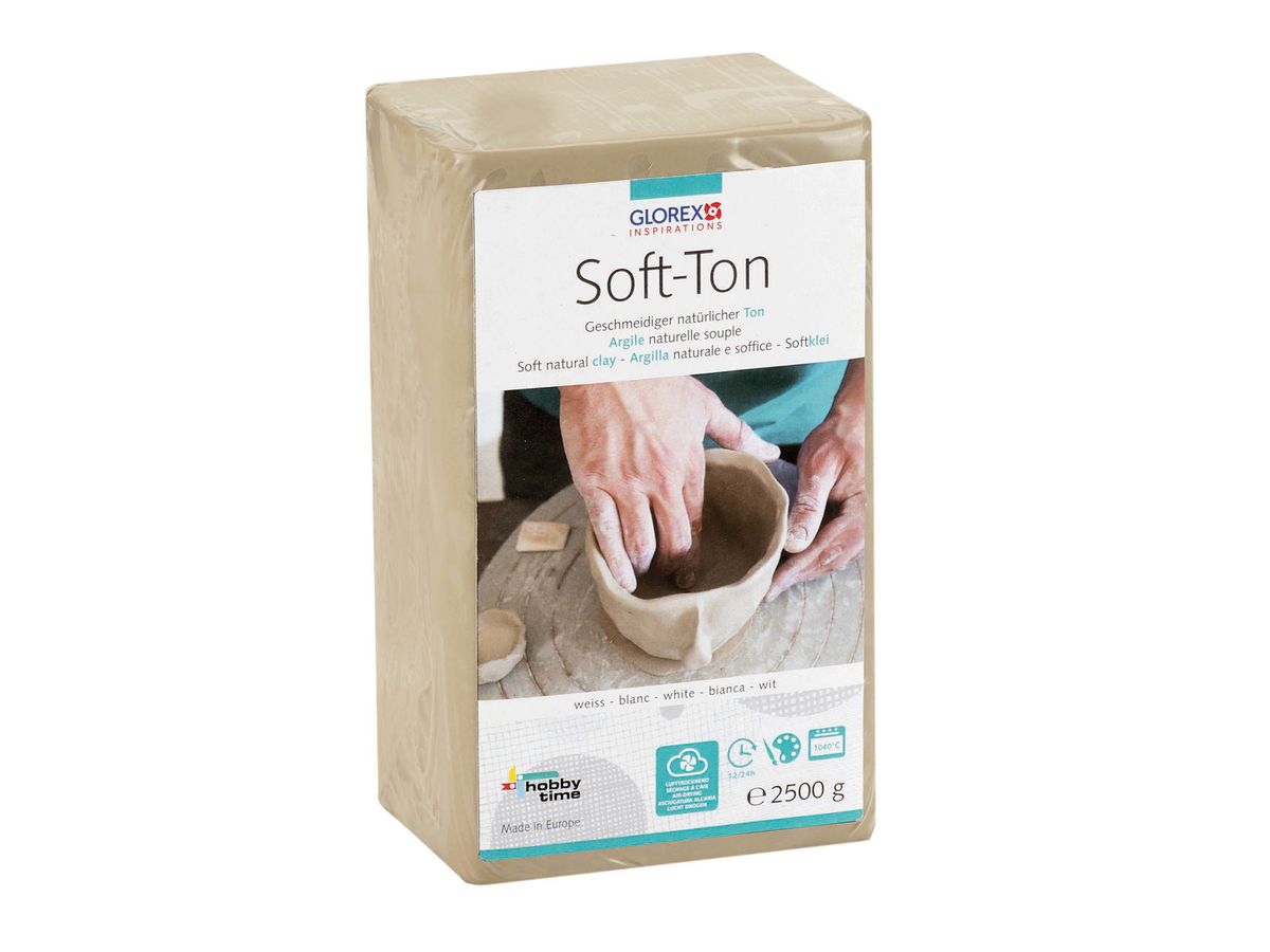 GLOREX Argile souple blanc 2.5kg 68075301 durcissant à l'air, inflamm. (7610877280073)