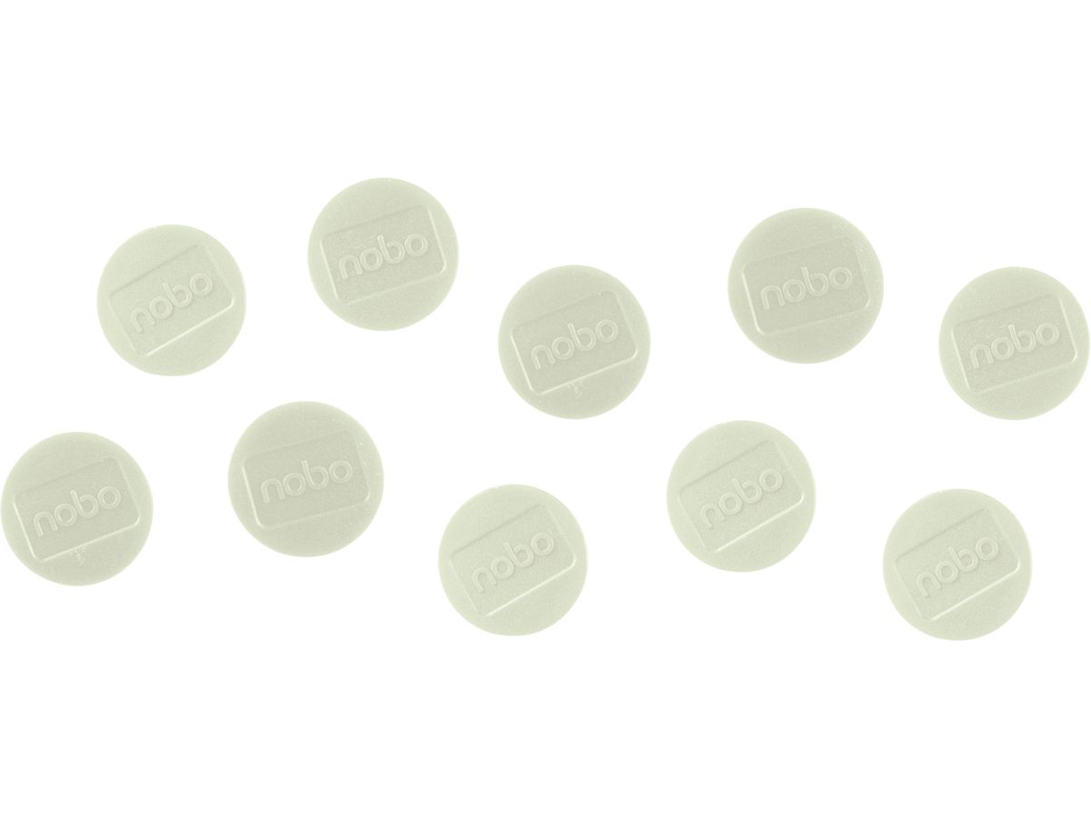 NOBO Magnet rund 38mm 1915315 weiss 10 Stück (5028252611374)