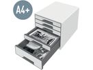 LEITZ Cassetti portadoc. WOW Cub A4 5214-20-26 bianco/rosso, 5 cassetti (4002432135189)