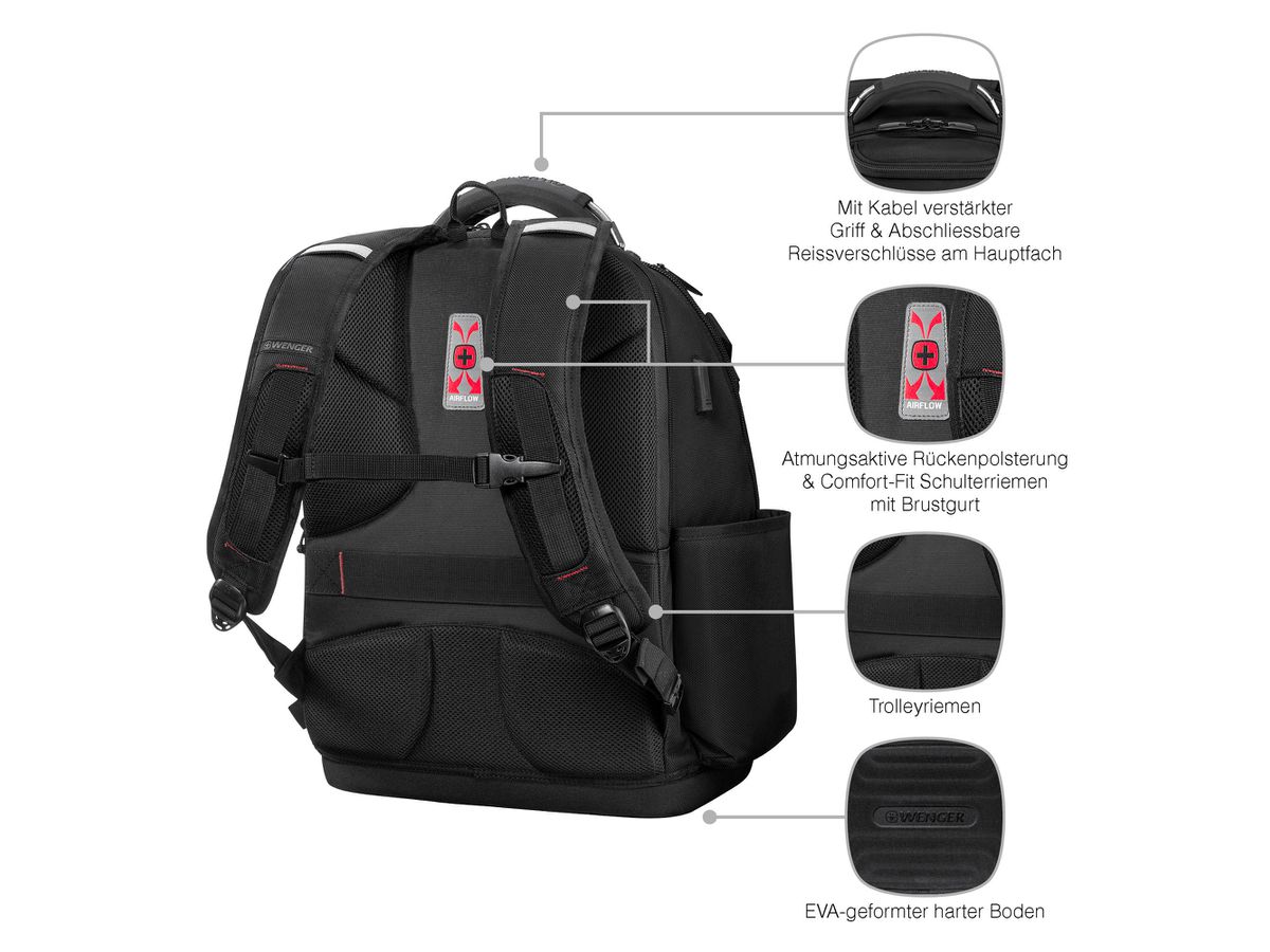 WENGER Tool Backpack PROFESSIONAL 653722 Black (7611160315724)