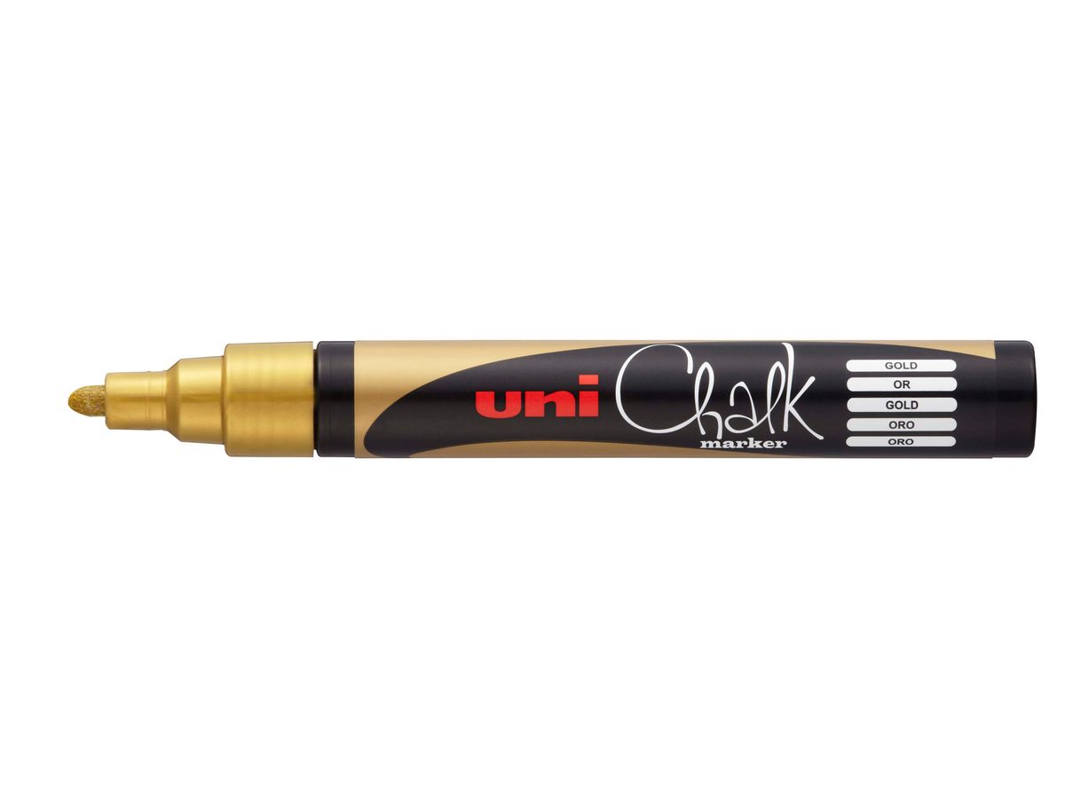 UNI-BALL Chalk Marker 1.8-2.5mm PWE-5M GOLD gold, Rundspitze (4902778222089)