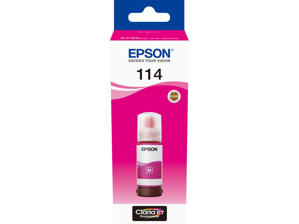 EPSON Bouteille d'encre 114 magenta T07B340 EcoTank ET-8500 6200 pages (8715946687315)