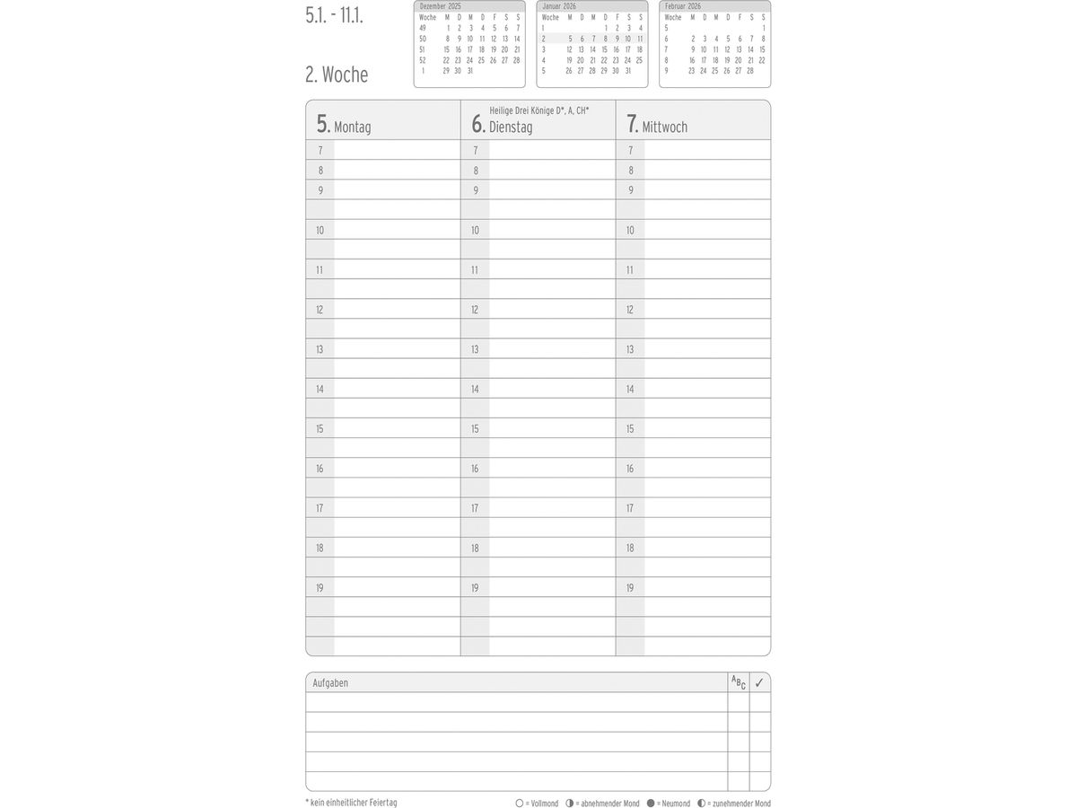 CHRONOPLAN Chronobook Black&White 2026 50936Z.26 1S/2P blanc SC A5 (4004182088357)